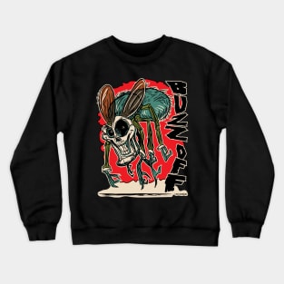 Buzz Off Nasty Skull Faced Fly Crewneck Sweatshirt